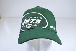 NFL New York Jets New Era 39thirty Fitted Hat Unisex Green OffCenter Graphics VG - £14.20 GBP
