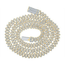 14kt Yellow Gold Mens Round Diamond Cuban 24-inch Chain Necklace 22-1/3 Cttw - £18,894.26 GBP