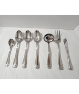 Gorham Shell Stainless Set 7 Hostess Serving Pcs Spoons Meat Fork More EUC Japan - $207.04 CAD