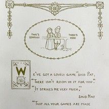 Two Is Company Three Is None 1906 Wise Sayings Print 6 x 4&quot; Sowerby DWZ3D - $19.99