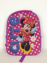 Disney Minnie Mouse 15&quot; Backpack Pink Purple Polka Dots Cute New - $14.97