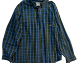 Wrangler Riata Mens Shirt XXL Blue Green Plaid Long Sleeve Button Cotton... - $18.80
