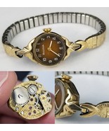 Vintage Bulova 17J watch Ladies GOLD tone Wrist N7 working! - $733.58 MXN