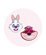 Alice in Wonderland Disney Pins: Happy White Rabbit and Cheshire Cat Lov... - $467.06 MXN