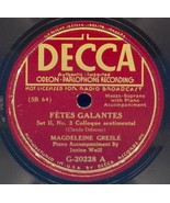 Magdeleine Gresle &amp; Hanina Roland Dorgeles 78 DEBUSSY Fetes Galantes 2B - $210.57 MXN