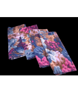 Vintage Napkins Set Lot 4 Heavy Cloth Fabric Blue Purple Grapes Floral W... - $51.04 CAD