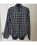 Metaphor Womens Jacket Black White Zip Up Size L Business to Casual Clot... - $206.54 MXN