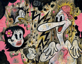 MOLLY BIRD TERROR 12x18&quot; signed print By Frank Forte Pop Surrealism Betty Boop - £18.39 GBP