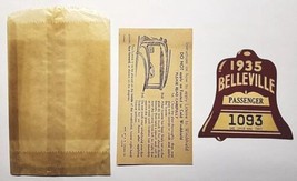 1935 City of Belleville Illinois Vehicle License Window Sticker Decal PB137 - £63.79 GBP