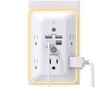 Surge Protector, Outlet Extender With Night Light, 5-Outlet Splitter And... - $35.99