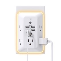 Surge Protector, Outlet Extender With Night Light, 5-Outlet Splitter And... - £28.31 GBP