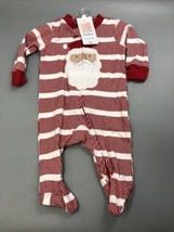 NEW Just One You Carter&#39;s Striped Santa Bodysuit  Footed Size 3 Months - £6.21 GBP