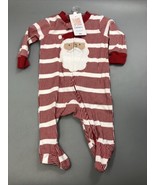 NEW Just One You Carter&#39;s Striped Santa Bodysuit  Footed Size 3 Months - £6.23 GBP