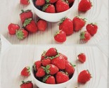 Set of 2 PLASTIC SEMI CLEAR HARD PLACEMATS 12&quot; x 18&quot;, STRAWBERRIES IN TH... - £10.31 GBP