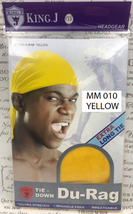King. J Extra Long Tie DU-RAG Ultra Stretch Wrinkle Free Breathable Yellow #010 - £1.43 GBP