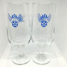 Lot Of 2 Anheuser Busch AFA Air Force Association Stemmed  Beer Glass 7&quot; Tall - £19.14 GBP