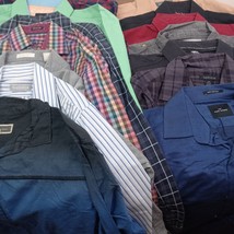 Lot of 25 Men’s Button-Down Shirts - Bugatchi, Dockers, Rock &amp; Republic, Red Cam - £44.23 GBP