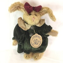 New Boyds Bears Easter Bunny Emily Rabbit Plush Stuffed Animal Green Dress w Bow - £20.07 GBP