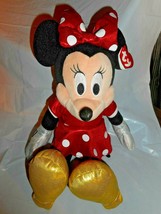 Walt Disney Sparkle Minnie Mouse 14 1/2&quot; Ty 2016 Plush Stuffed Animal Doll - £14.93 GBP