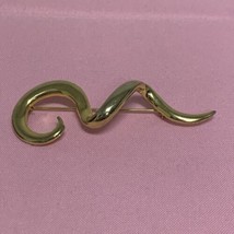 Vintage Abstract Squiggly Gold Tone Pin Brooch Estate Fashion Jewelry Fi... - $9.90