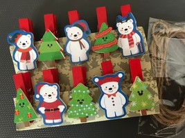 10pcs Christmas Bear Party Decoration,Christmas Tree Ornaments,Clips,Clothespins - £2.75 GBP