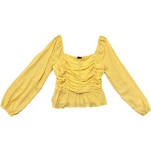 NEW Shinestar Blouse Large Medium Yellow Pleasant BOHO Peplum Off Shoulder - £7.84 GBP