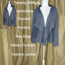 Tommy Hilfiger Blue Buttonless,  Hooded, Pockets Fashion Jacket - $13.00