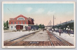 Famous Oregon Short Line Depot Pocatello Idaho 1915 Real Photo Vintage Postcard - $14.45