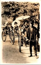 RPPC Geisha Women Traditional Garb Jinrikisha Rickshaw Japan Postcard - £29.16 GBP