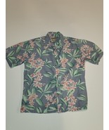 Cooke Street Shirt Adult Large Blue Floral Button Up Hawaiian Camp Casua... - $26.28