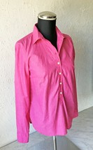 J Crew Pink Fuchsia Pullover Collared Long Sleeve Tunic Top - Women&#39;s Si... - $18.95