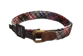 Polo Ralph Lauren Tartan Plaid Cotton and Leather D Ring Belt Size Large... - $38.67