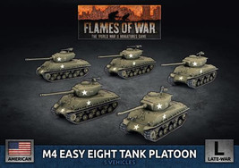 M4 Easy Eight Platoon (76mm) (x5 Plastic) Late War American Flames of War - £65.11 GBP