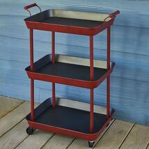 Vintage Red Utility Cart for Stylish Entertaining Decor - $367.06 CAD