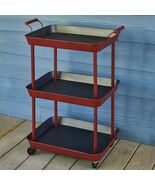 Vintage Red Utility Cart for Stylish Entertaining Decor - $4,886.87 MXN