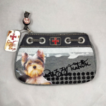 Fuzzy Nation Wristlet Terrier Breed Dog Purse Gray Black Wallet Hard to ... - £12.45 GBP