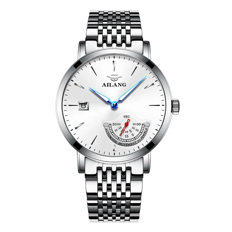 Gentleman watch expensive mechanical man Minimalist style watch stainless steel  - £106.38 GBP