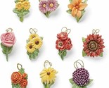 Lenox Fall Flowers Tree Ornaments Set 10 Miniature Autumn Sunflowers Mum... - $84.55