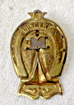 Antique Spencerian Horseshoe Paper Clip Gold Tone Pressed Metal - $18.32