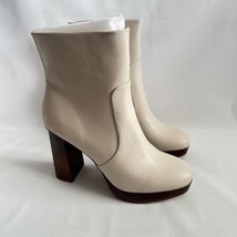 Dolce Vita DV Womens Size 9.5 Ivory Marigold Side Zip Heeled Boots - $482.29 MXN