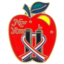 Big Apple with Twin Towers Pin 1&quot; - £14.07 GBP