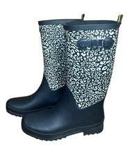 Vera Bradley Womens Black Rubber Animal Print Camocat Tall Rain Boots Si... - $49.49