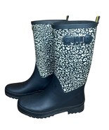 Vera Bradley Womens Black Rubber Animal Print Camocat Tall Rain Boots Si... - $67.68 CAD