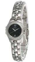 Seiko Women&#39;s SXGN15 Diamond Accented Black Dial Stainless Steel Watch - $226.71