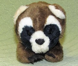 1982 Dakin Raccoon Baby 10&quot; Long Plush Vintage Stuffed Animal Brown Nutshell - £12.94 GBP