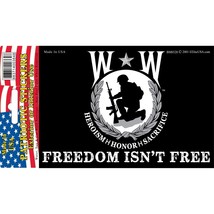 BM0320 Black Wounded Warrior &quot;Freedom Isn&#39;t Free&quot; Sticker (3.5x5&#39;&#39;) - $8.41