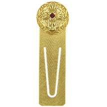 Gold-Tone and Red Crystal Sistine Cross Small Bookmark - £17.57 GBP