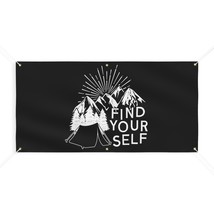 Custom Personalized Vinyl Banner - Black and White Tent Illustration - &quot;... - $52.53+