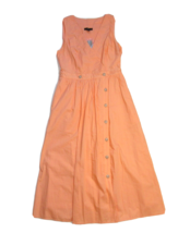 NWT J.Crew A-line Sleeveless Shirtdress in Orange Sorbet Cotton Poplin Dress 4 - £57.55 GBP