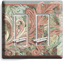 Acanthus Leaf Victorian Rustic Pattern Double Gfci Light Switch Plate Room Decor - £8.91 GBP